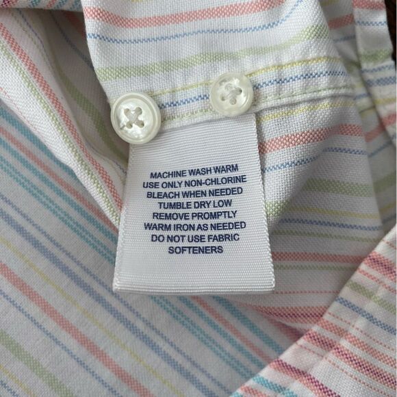 Cabin Creek Wrinkle Free Stain Release Button Up Stripe Shirt 14P Vintage - Picture 5 of 6